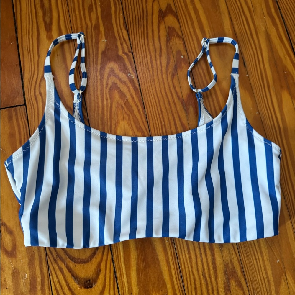 Old Navy: Navy and White Striped Bathing Suit